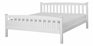 Manželská postel 140 cm GERNE (s roštem) (bílá)