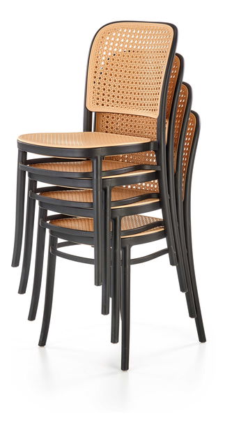 Zahradní židle Kathlene (přírodní + černá)