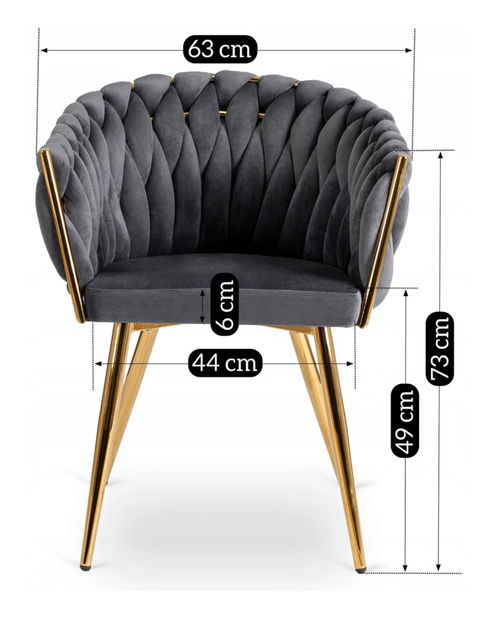  Jídelní židle Cappy (šedá + zlatá)