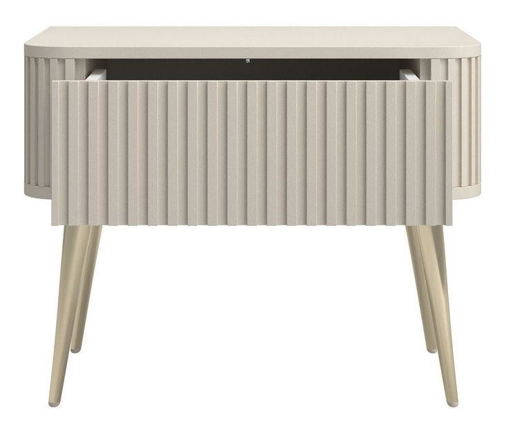 Noční stolek Oglio O1 (šedobéžová + zlatá)