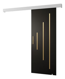 Posuvné dveře 90 cm Sharlene Y (černá matná + bílá matná + zlatá)