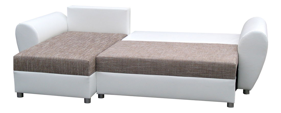 Rohová sedací souprava Porto (hnědá + tm. hnědá) (L)