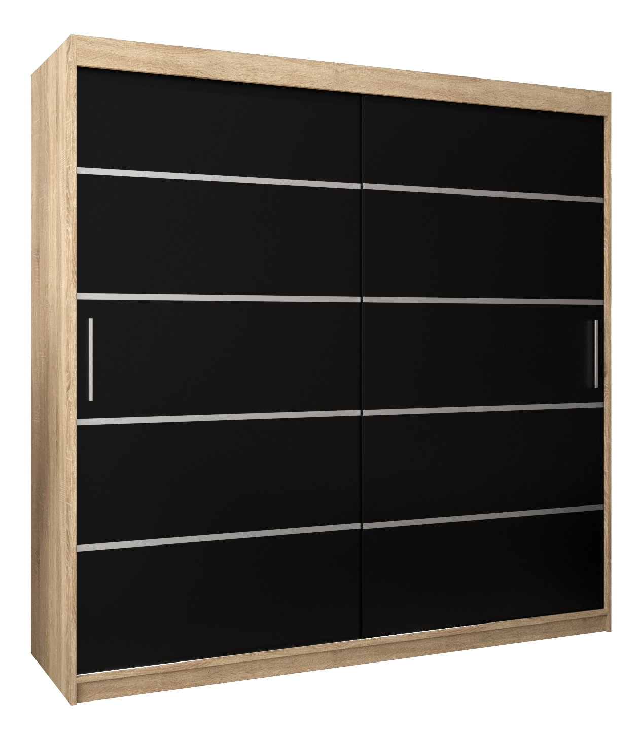 Šatní skříň 250 cm Verika 1 250 (dub sonoma + černá)