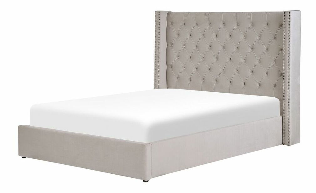 Manželská postel 160 cm Lubbka (šedá) (s roštem) (s úl. prostorem)