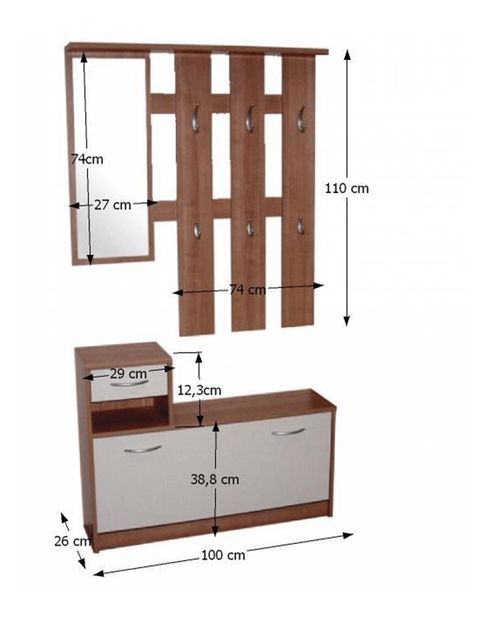 Předsíňová sestava Molton (wenge + bílá) 