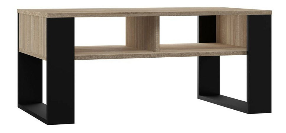 Konferenční stolek Maduro 3 (dub sonoma + černá)