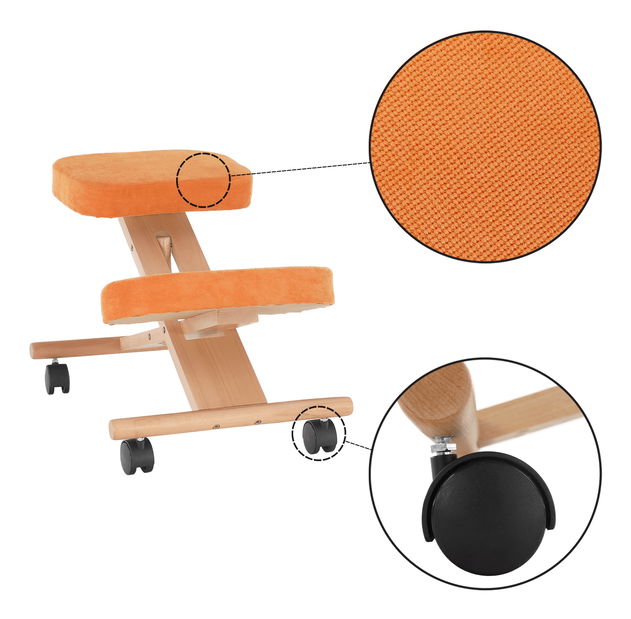 Ergonomická klekačka Florentina (oranžová + buk)