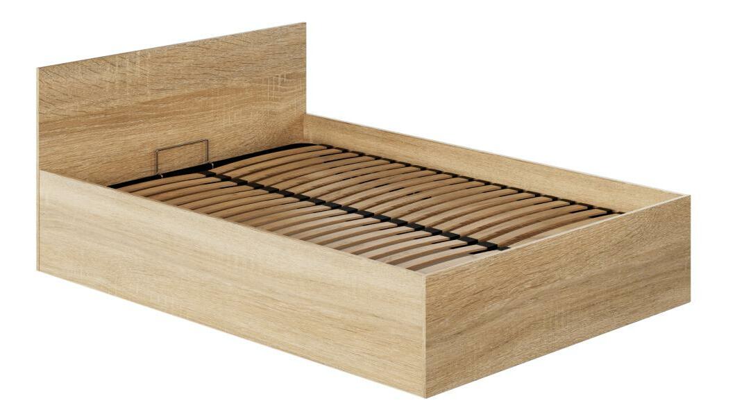 Manželská postel 140 cm Discutibles (dub sonoma) (s roštem) (s úl. prostorem)
