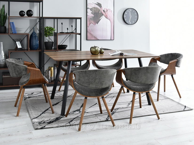 Židle Bjorn K (šedá + ořech)
