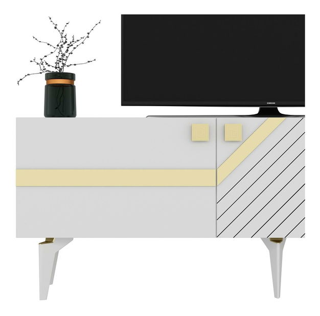 TV stolek/skříňka Tabivo (bílá + zlatá)