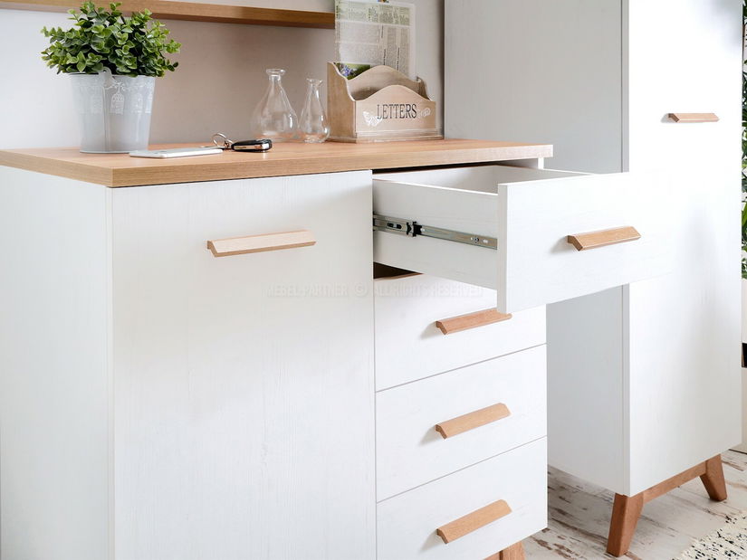 Nábytek do studentského pokoje Bajas 01 (bílý + dub)