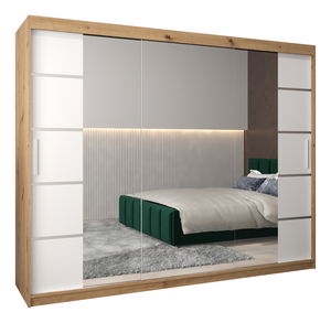 Šatní skříň 250 cm Verika 4 250 (dub artisan + bílá)