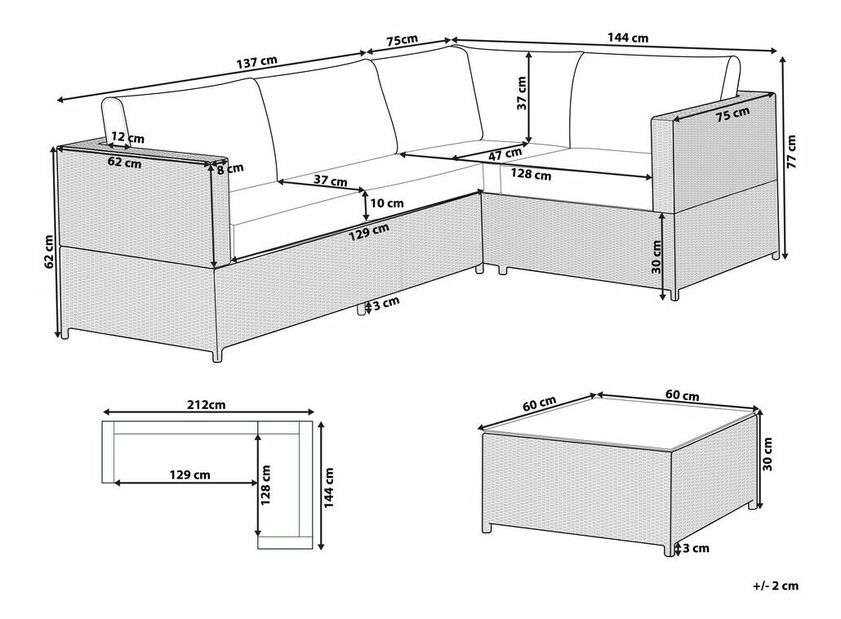 Sedací souprava Avia (šedá)