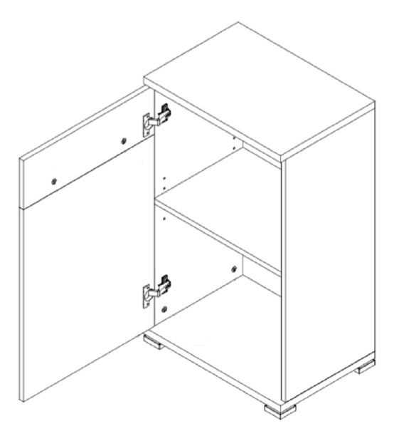 Skříňka Rosenea Typ 1 dub sonoma + lesk vysoký bílý