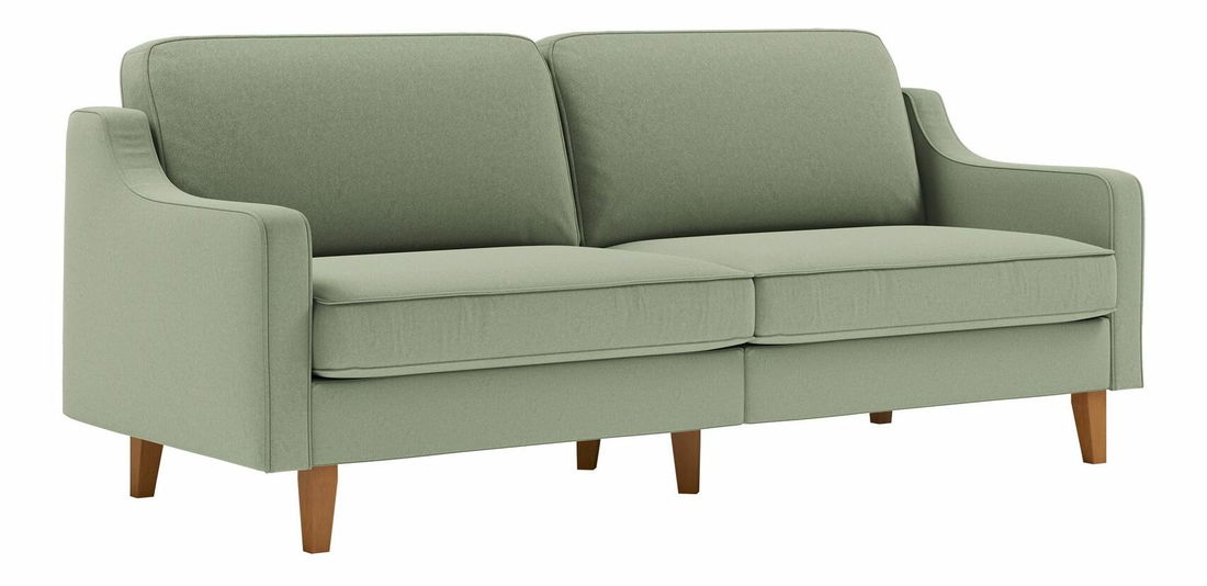 Pohovka třísedačka Dělají 3 (hořčičná + ořech)