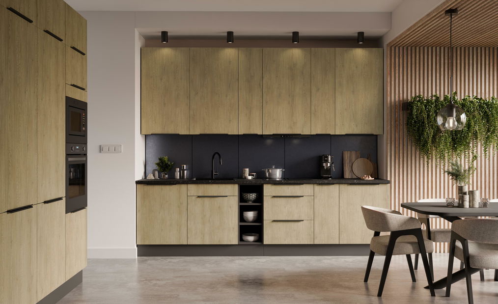 Kuchyně 300 cm Carminia 4 (dub cremona + antracit)