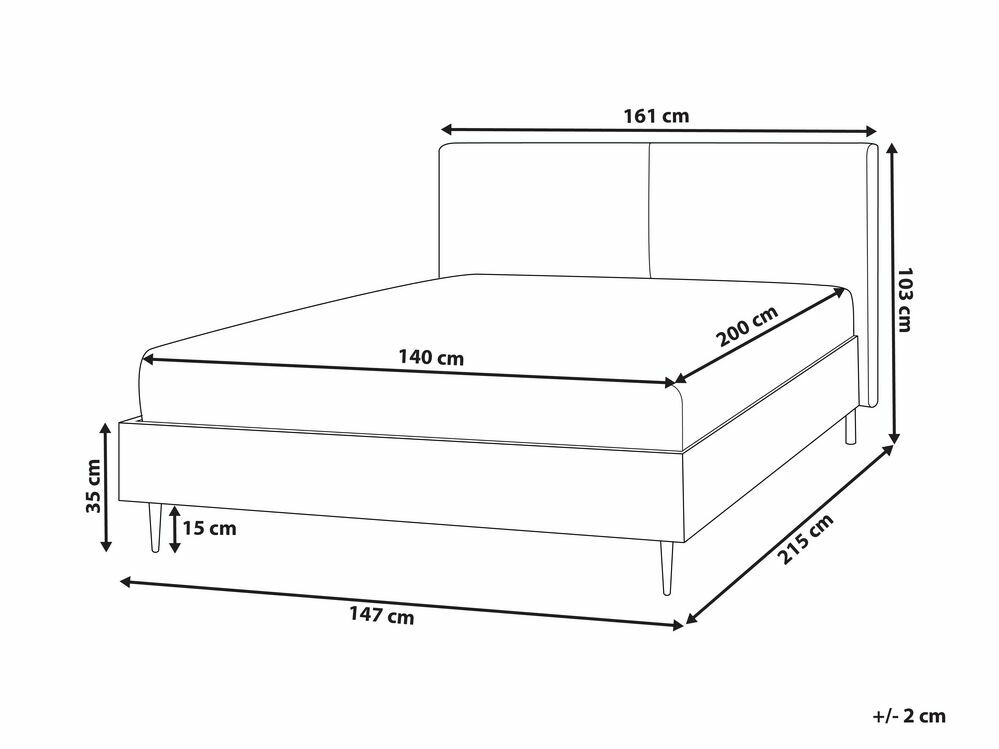 Manželská postel 140 cm Limza (hnědá)