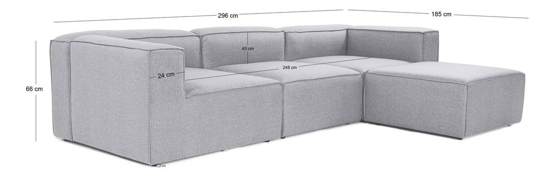 Rohová sedačka Forewona (šedá)