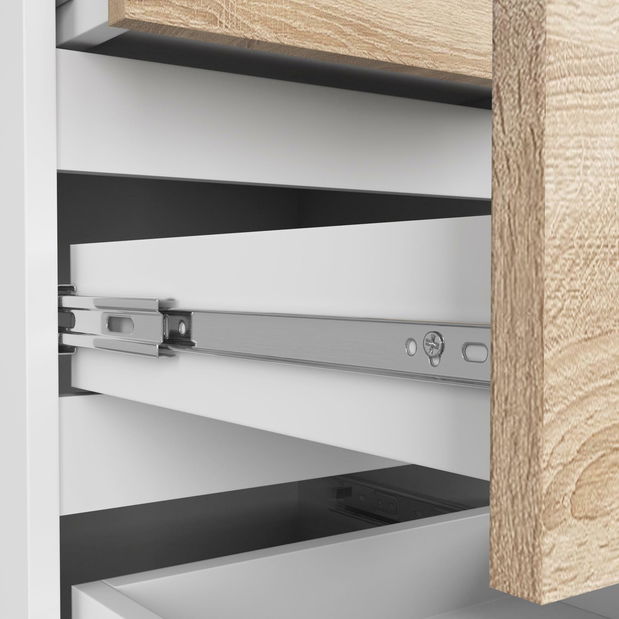 Komoda Cipriano III (bílá + dub sonoma)