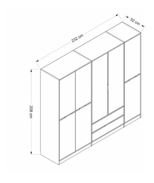 Šatní skříň Erich 1 (bílá)