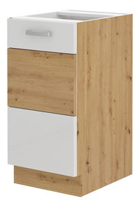 Dolní kuchyňská skříňka Arryn 40 D 1F BB (dub artisan + lesk bílý)