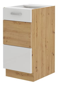 Dolní kuchyňská skříňka Arryn 40 D 1F BB (dub artisan + lesk bílý)