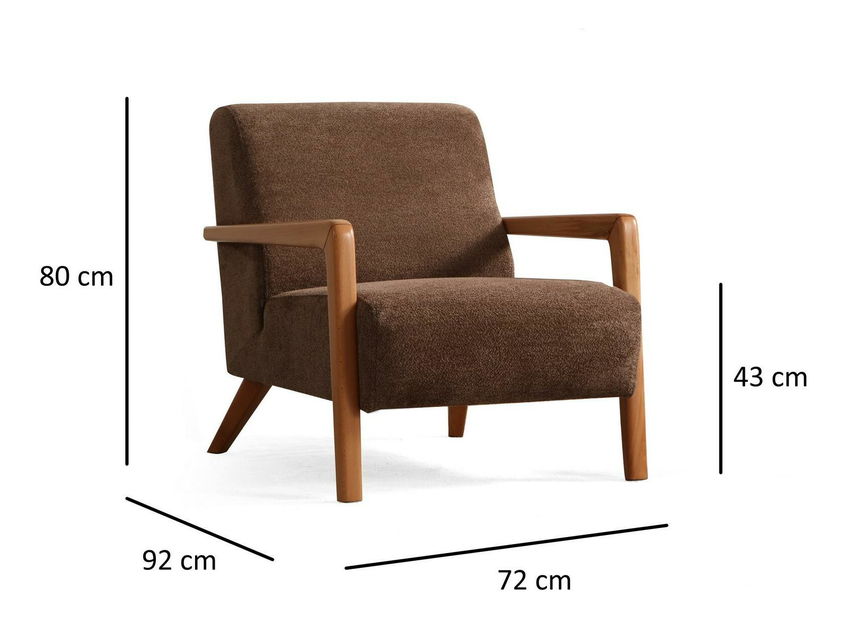 Křeslo Lykeno (hnědá + ořech)