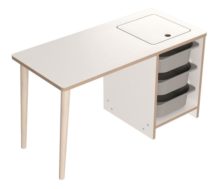 Dětský stolek se židlí Sonka 1 (bílá + šedá)