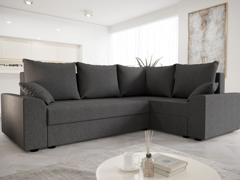 Rohová sedací souprava Dusk Plus (béžová + tmavě hnědá) (P)