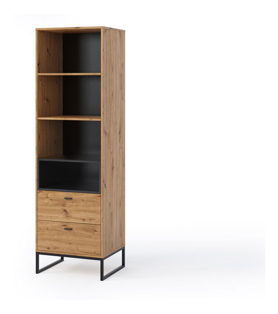 Regál Oliver R60 (dub artisan + černá matná)