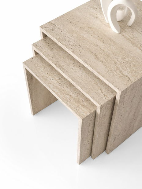 Set konferenčních stolků Fleximo (travertin)