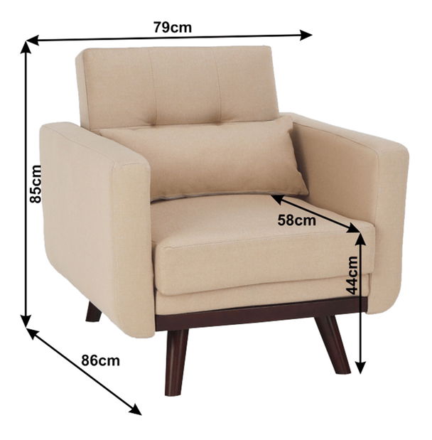 Rozkladací krěslo Alestra (béžová)