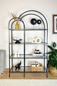 Regál Twinnis (černá + čiré sklo)