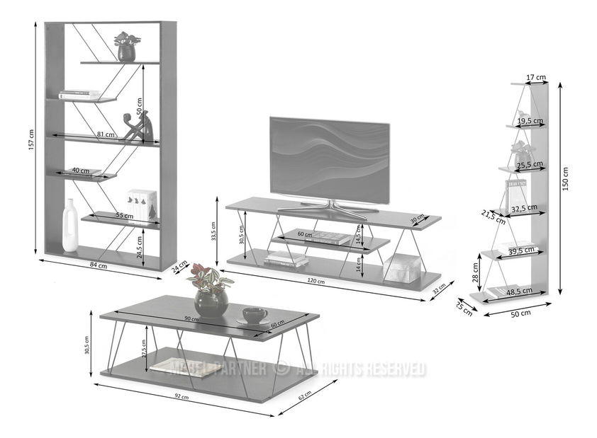 Obývací stěna Healey 1 (černá)