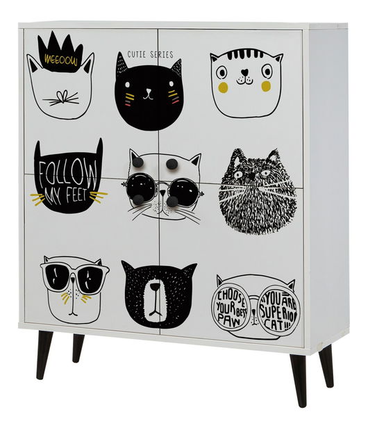 Skříňka Maluxe (Bílá + Černá)