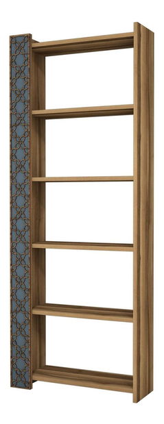 Regál Clementine 1 (ořech + modrošedá)