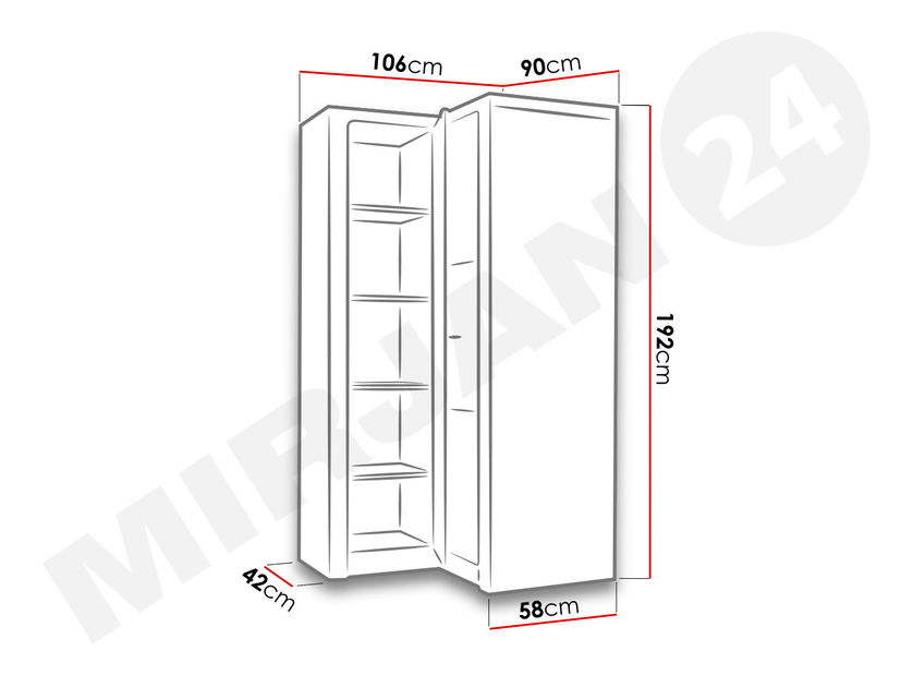 Šatní skříň Nadenas N14-O (jasan tmavý)