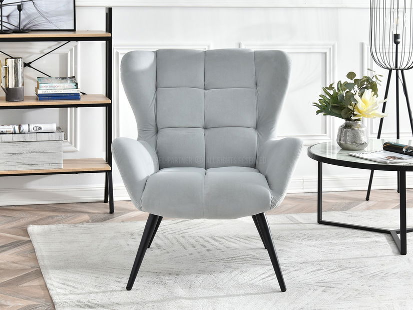 Křeslo Kikino (šedá + černá)