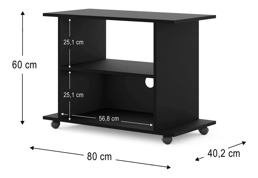 TV stolek/skříňka Yoga (černá)