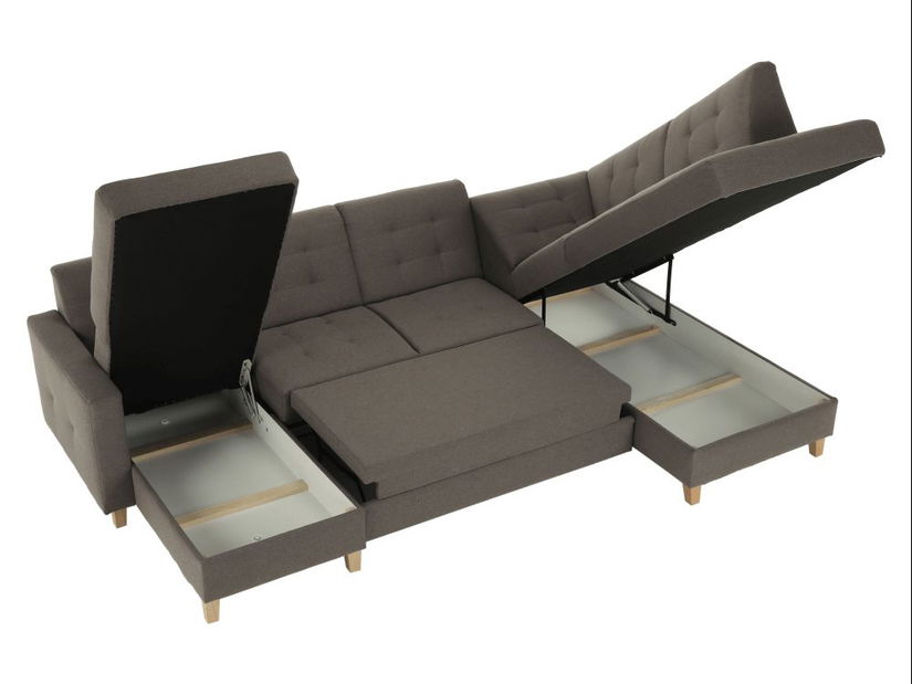 Sedačka ve tvaru U Brodgat L2BL-STARK-373 (šedohnědá taupe) (L)