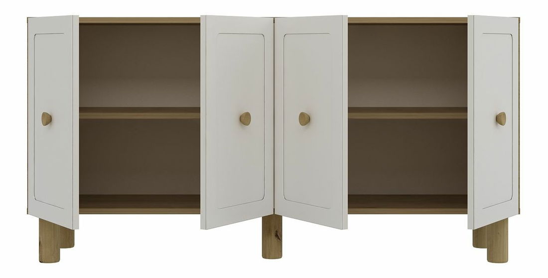 Komoda Rosna (dub safírový + bílá)