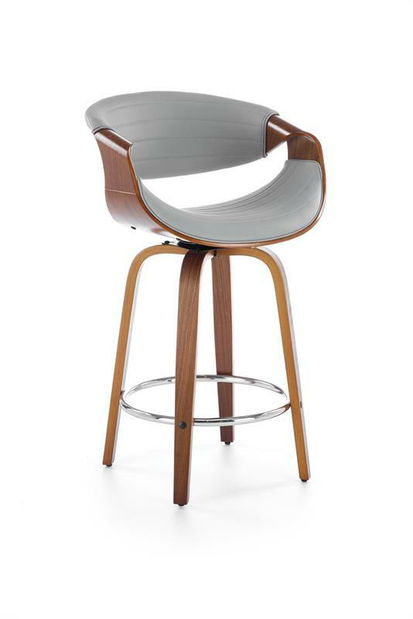 Barová židle Hannah (šedá + ořech)