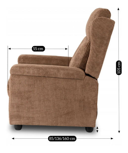 Polohovací křeslo Suplicios (hnědá)