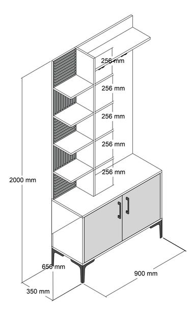 Předsíňová stěna Valery 4 (Bílá)