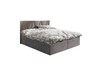 Manželská postel Boxspring 180 cm Fade 3 Comfort (šedá) (s matrací a úložným prostorem)