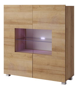 Vitrína Calabria K2D (dub zlatý + dub zlatý) (bez osvětlení)