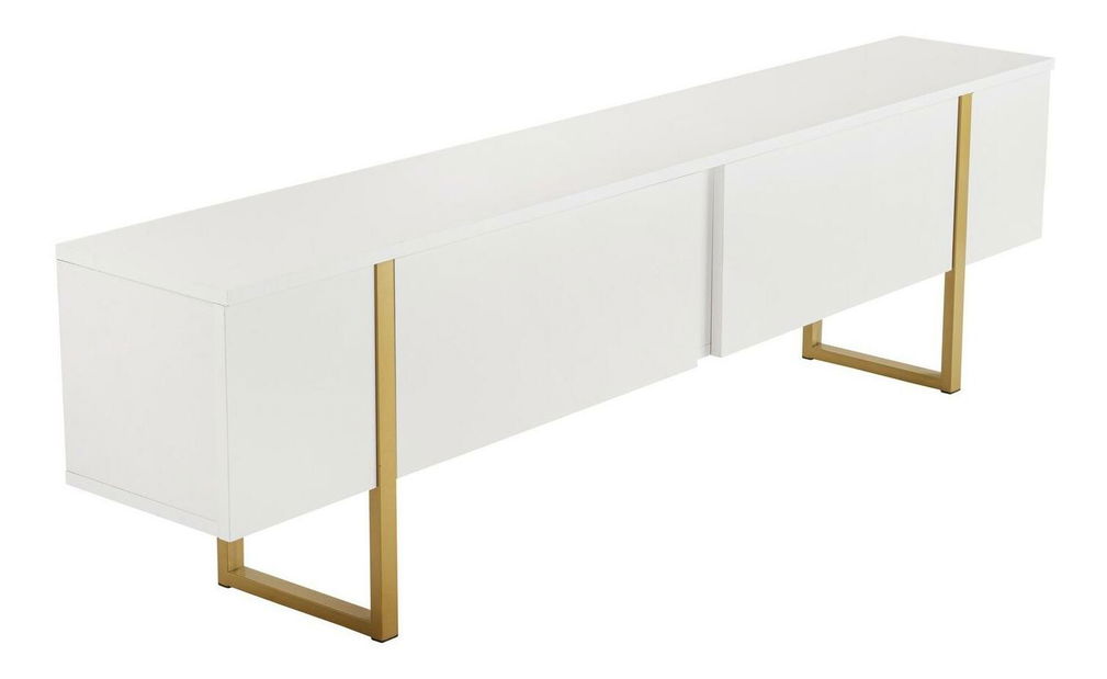 TV skříňka Seronitta (bílá + zlatá)