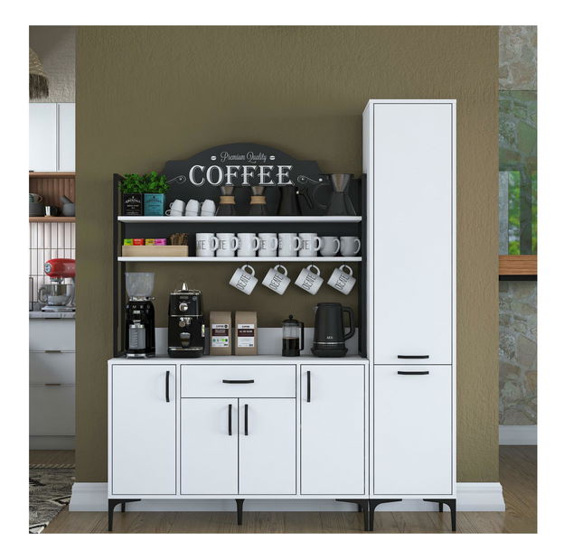 Set kuchyňských skříněk Jenaretta 49 (bílá + černá)