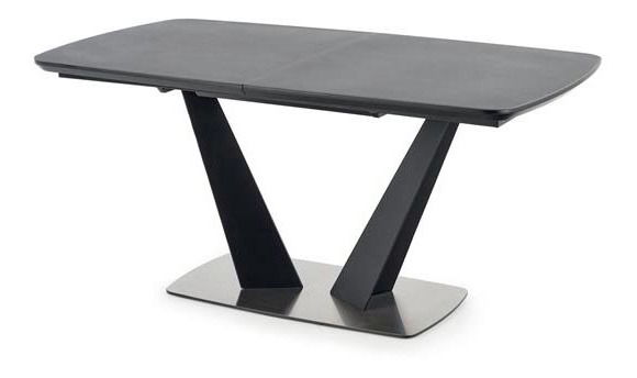 Rozkládací jídelní stůl 160-220 cm Fredda (černá + šedá) (pro 6 8 osob)