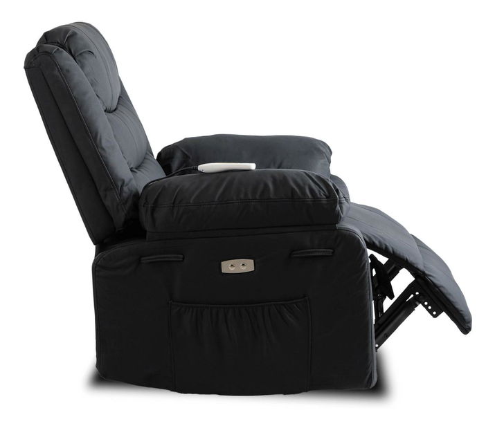 Masážní křeslo Jornaleros (černá ekokůže)